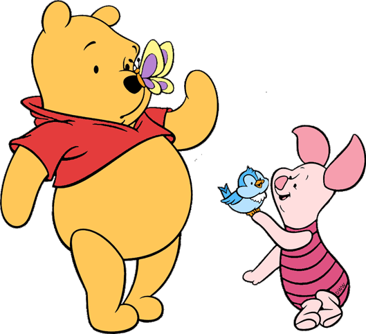 #pooh #bear #cartoon #cute #disney - Winnie The Pooh Spring Clipart (529x482), Png Download