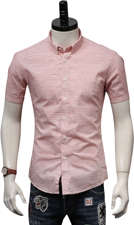 European Station Summer New Fine-stripe Shirt Men's - Man Clipart (800x800), Png Download