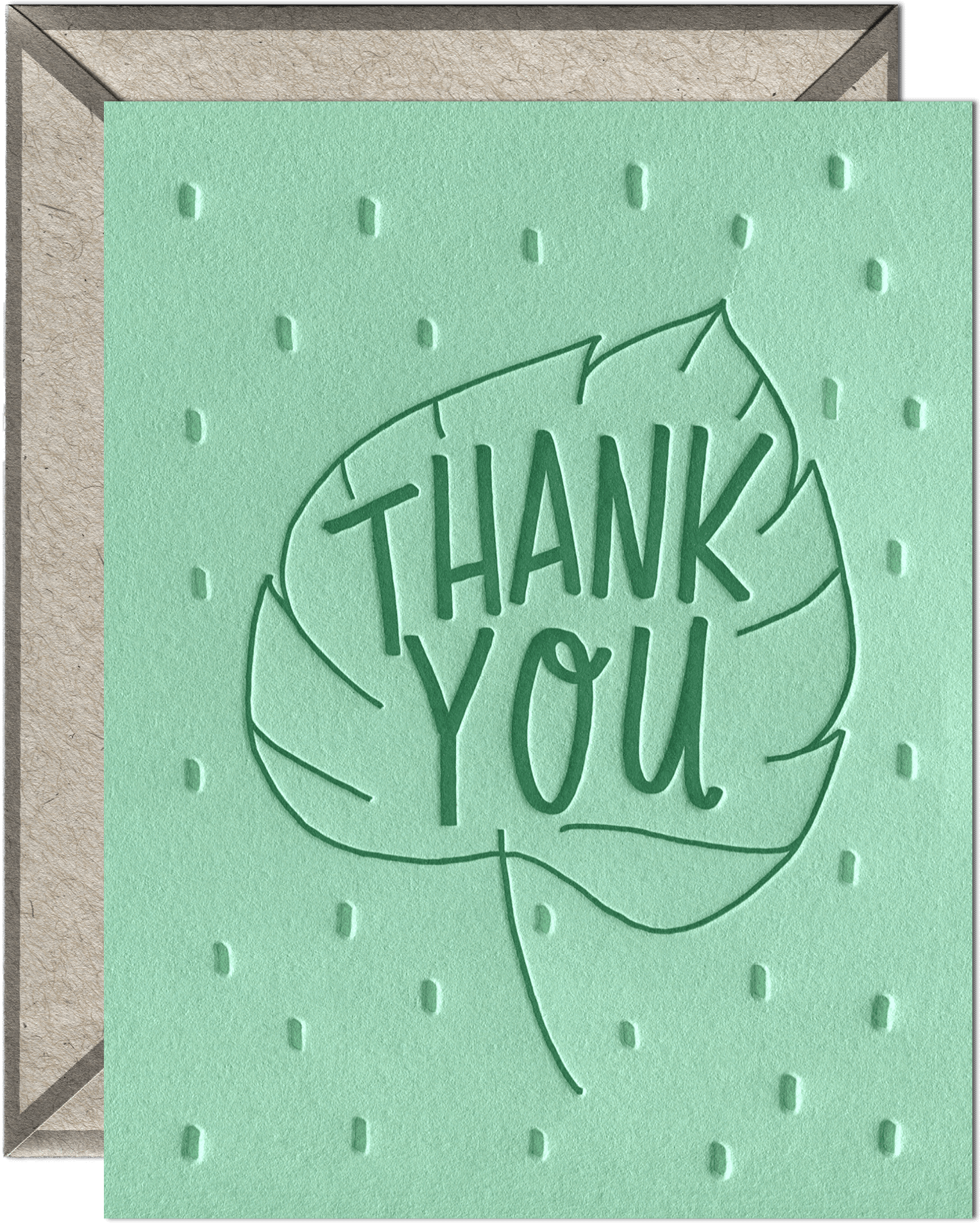 Leaf Thank You Letterpress Greeting Card With Envelope - 40 Ssw Bauch Clipart (2048x2048), Png Download