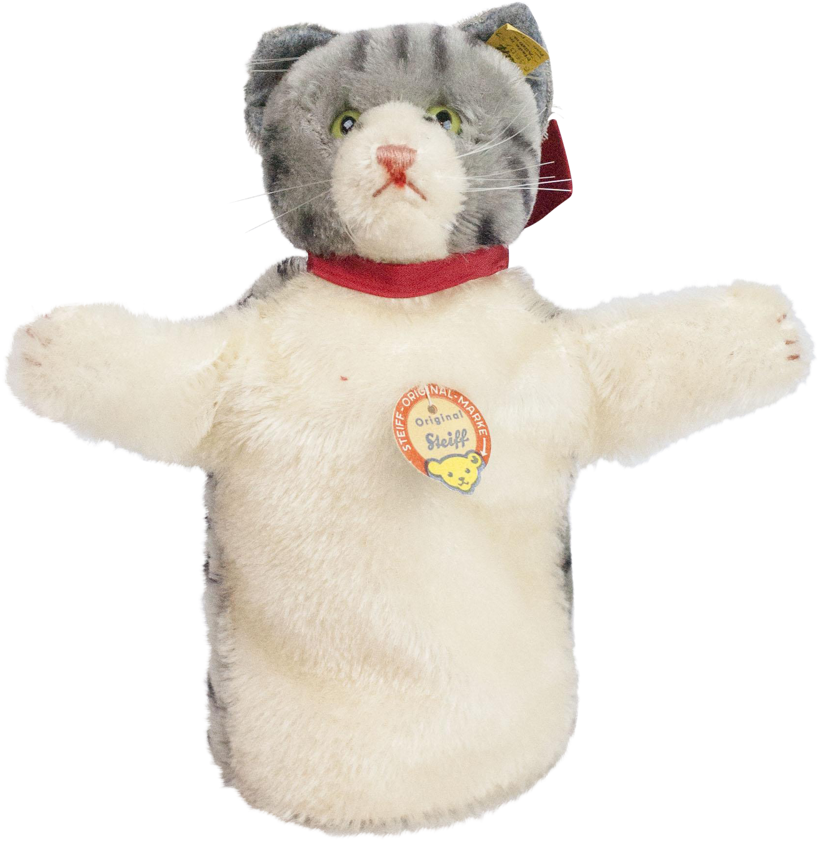 German Steiff Mohair Kitty Cat Hand Puppet Mint Cats - Teddy Bear Clipart (1677x1722), Png Download