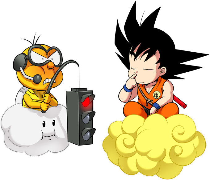 Son Goku And Lakitu Preview - Sangoku Enfant Clipart (680x585), Png Download