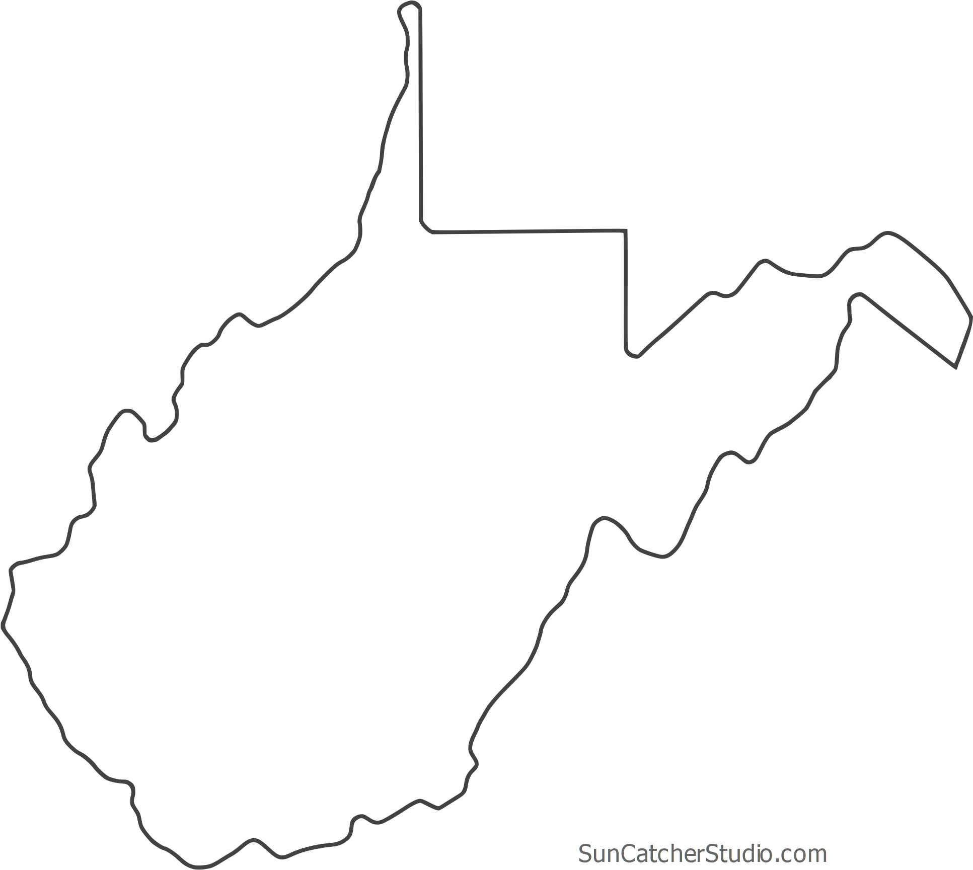 Download West Virginia State Map Outline Clipart Png Download - PikPng