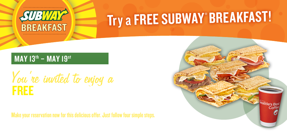Free Subway Breakfast Sandwich - Fast Food Clipart (960x438), Png Download