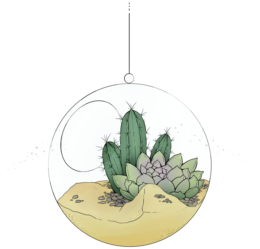 Quick Drawing Of My Cactus Kevin If He Where In A Globe, - Ceramic Clipart (1280x1072), Png Download