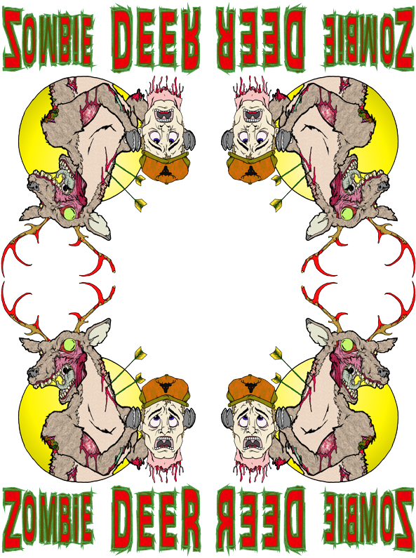Zombie Deer Queen Duvet Clipart , Png Download - Cartoon Transparent Png (593x795), Png Download
