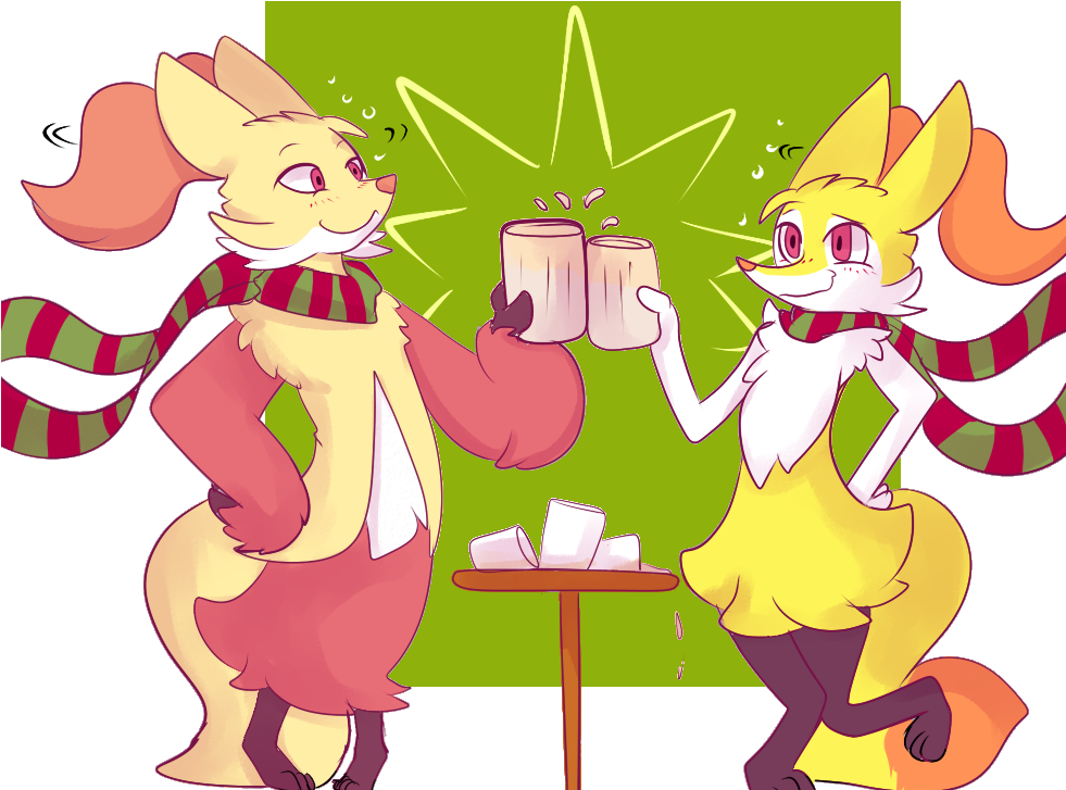 Pokémon - Eggnog - Pokemon Fur Chest Braixen Clipart (980x797), Png Download