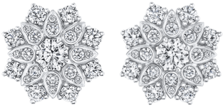 Wedding Earrings For Every Bride, Harry Winston "lotus" - Harry Winston Lotus Cluster Clipart (1040x1300), Png Download