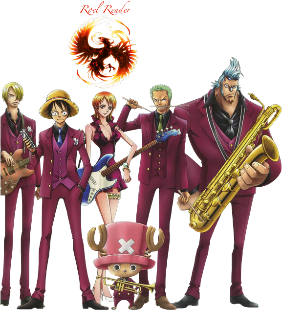 Strawhat Music Band 1 Photo Strawhatband1b-1 - One Piece Music Png Clipart (583x641), Png Download