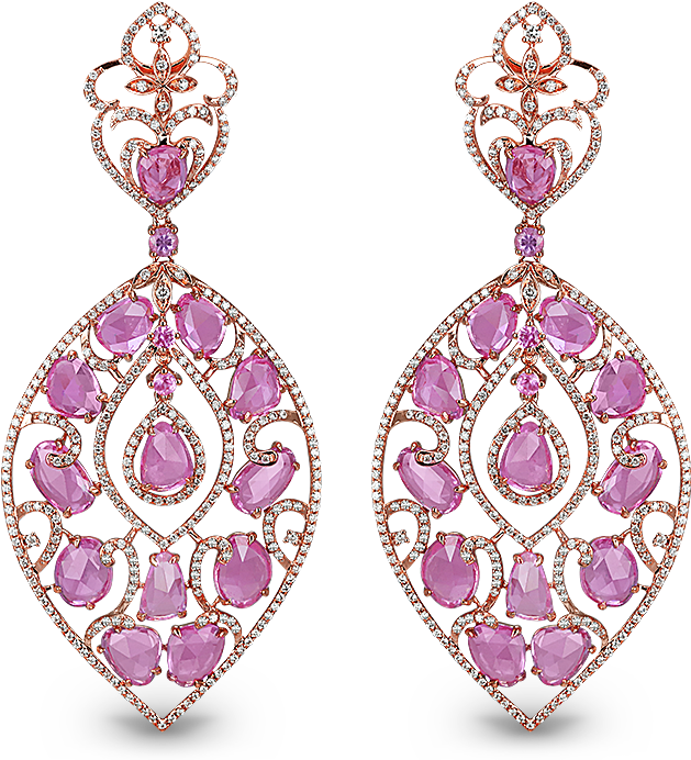 Sapphire Chandelier Earrings - Chandelier Earrings Multi Color Clipart (700x700), Png Download