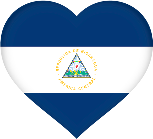 Bleed Area May Not Be Visible - Nicaragua Flag Heart Clipart (600x532), Png Download