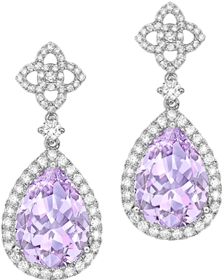 Earrings - Purple Earring Transparent Background Clipart (775x550), Png Download