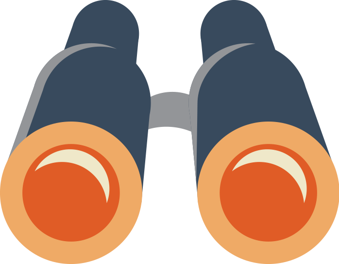 Development Vc Web Design Binoculars Icon Ⓒ - Binoculars Icon Orange Clipart (698x543), Png Download
