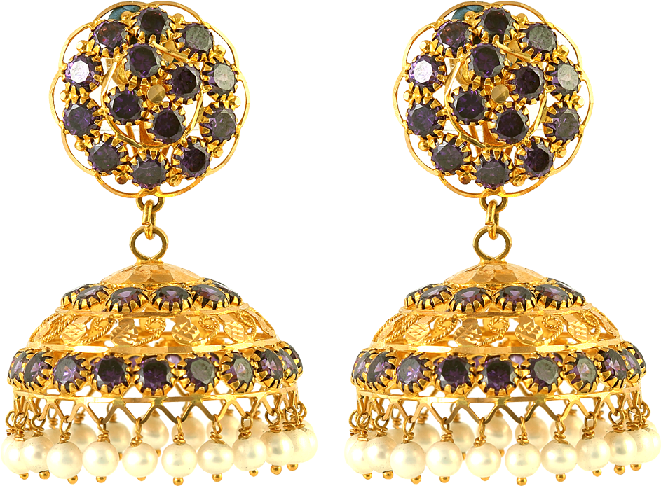 Anjali Jewellers Gold Earrings Clipart (1200x1200), Png Download