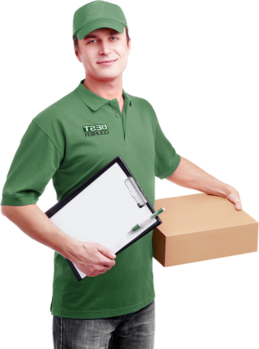 Courier-man - Courier Deliver Boy Png Clipart (518x698), Png Download