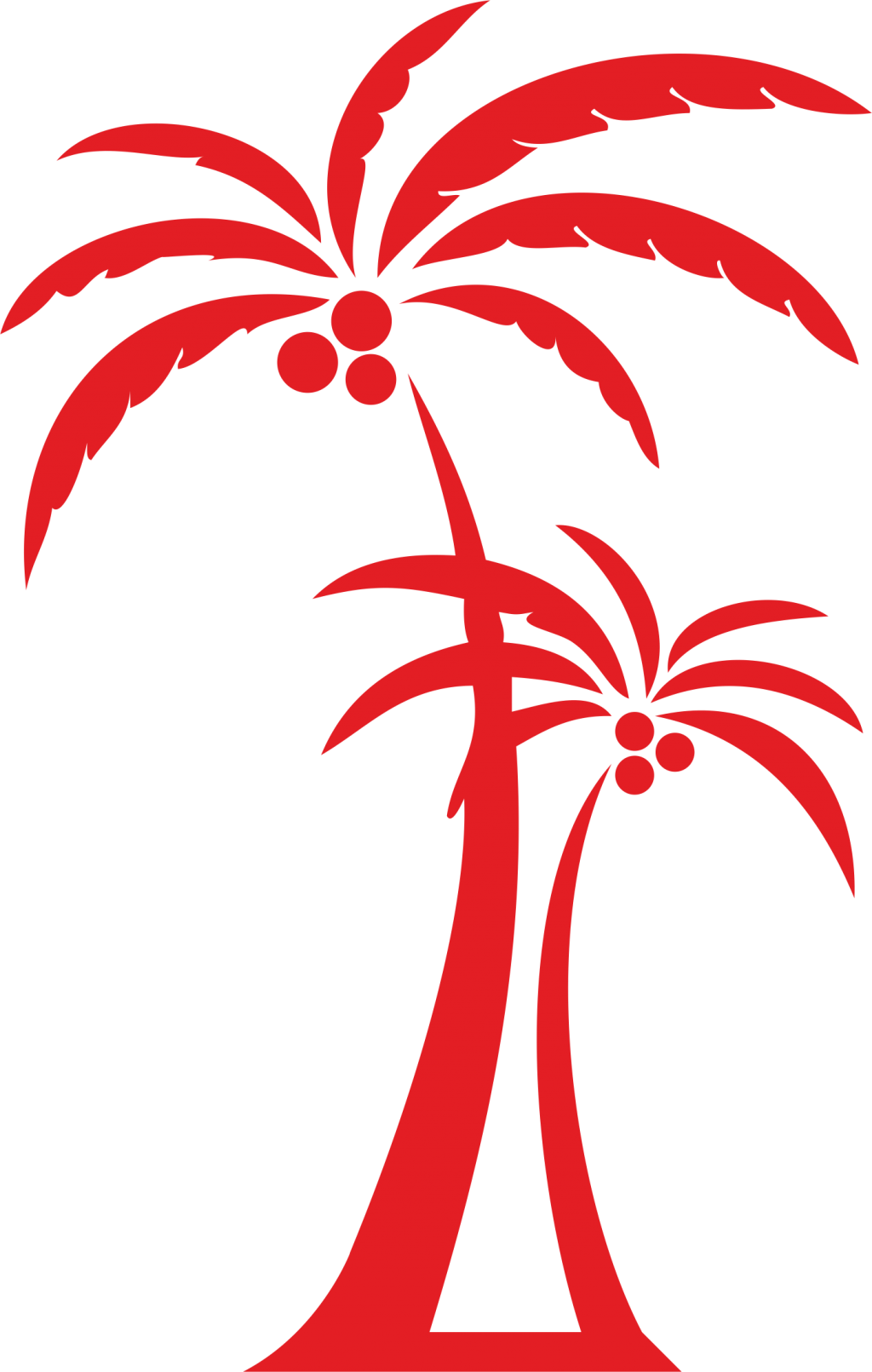 Simulador - Silhouette Coconut Tree Vector Clipart (1024x1611), Png Download