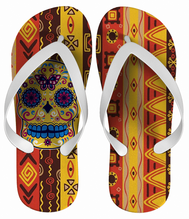 Caveira Mexicana Png - Flip-flops Clipart (650x752), Png Download