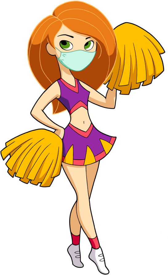 Cheerleader Kim Possible Wearing A Surgical Mask By - Kim Possible Cheerlea...