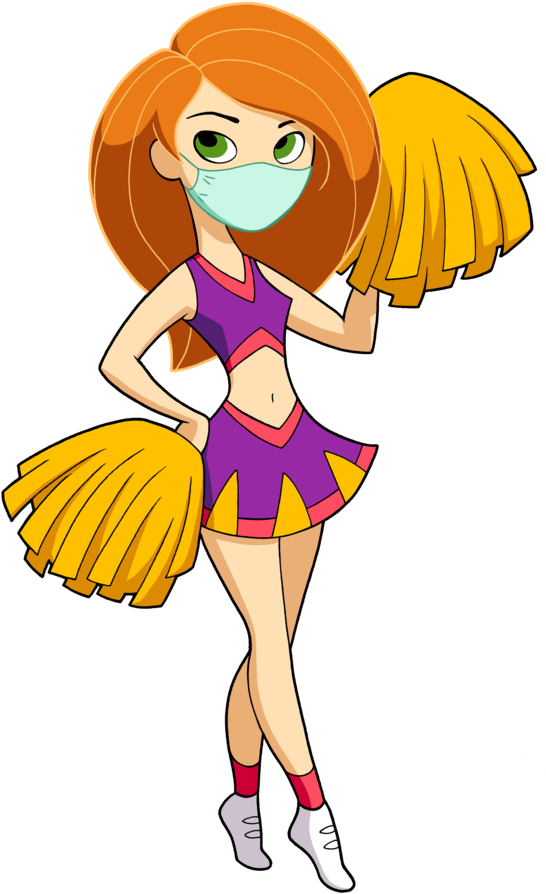 Cheerleader Kim Possible Wearing A Surgical Mask By - Kim Possible Cheerleader Outfit Clipart (600x952), Png Download
