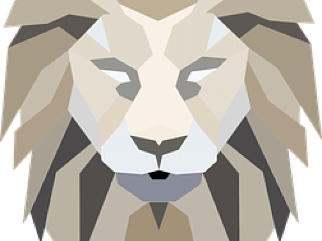 Lion Face Low Poly Clipart (640x480), Png Download