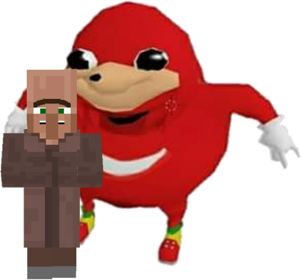 #freetoedit Ugandan Knuckles Meets A Minecraft Villager - U Do Not Know De Wae Clipart (640x640), Png Download