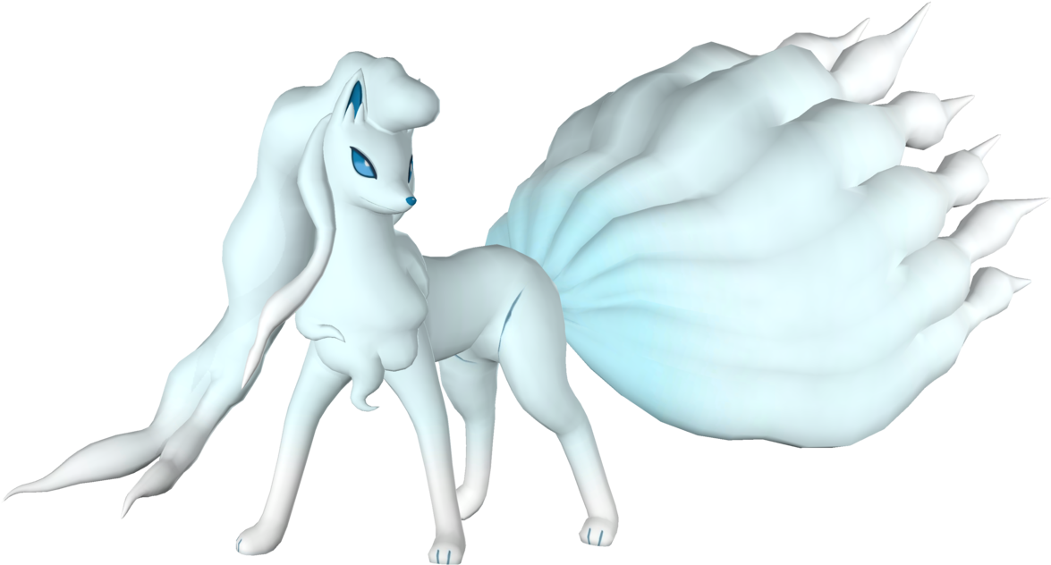 Png - Alolan Ninetales Render Pogo Clipart (1191x670), Png Download