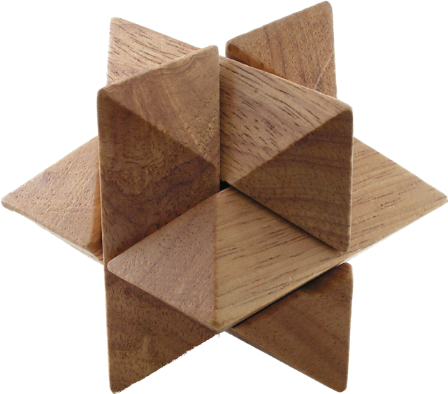Star - Wood - Star Wooden Puzzle Clipart (640x640), Png Download