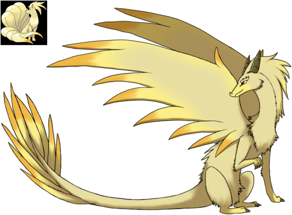 Themed Dragon Ninetales - Ninetales Pokemon Clipart (1024x748), Png Download