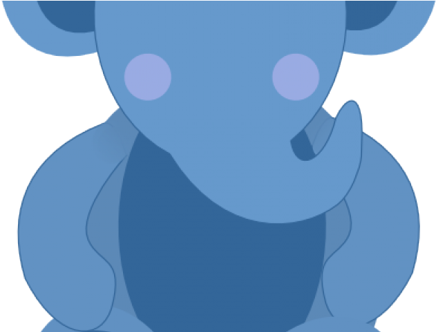 Elefante Bebe Animado Azul Clipart (640x480), Png Download