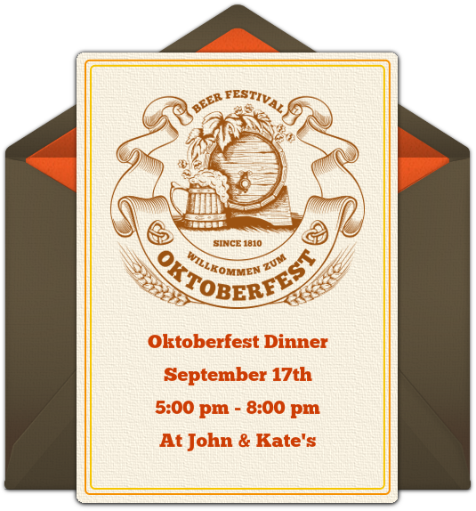 Beer Barrel Online Invitation - Oktoberfest Clipart (650x650), Png Download