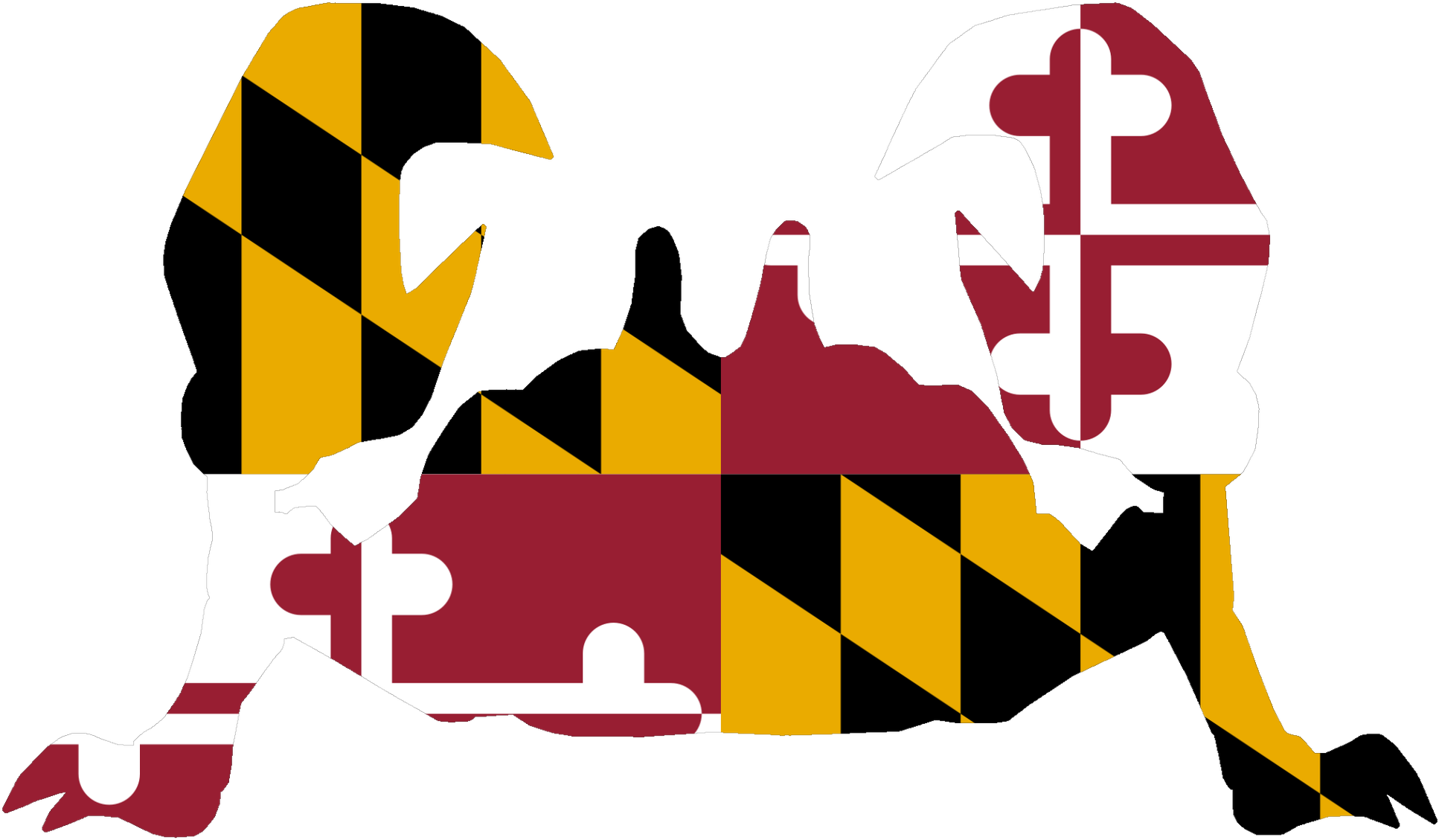 Md Calvert Krabby Flags - Maryland State Flag Clipart (2000x1142), Png Download