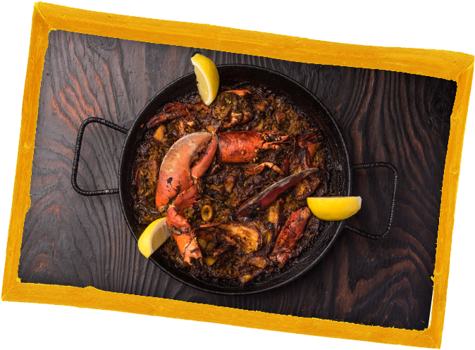 Paella With Omar Shrimp - Roast Goose Clipart (709x522), Png Download