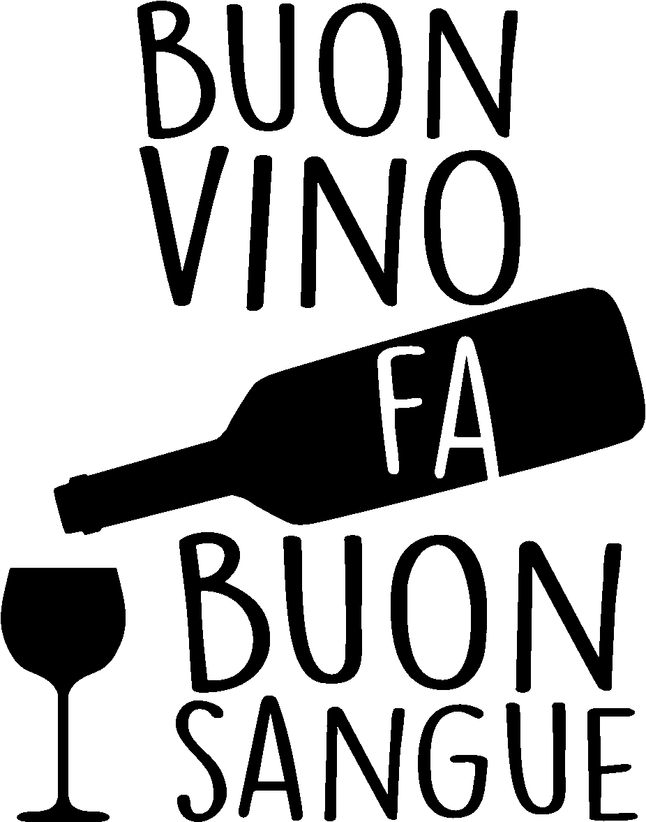Sticker Buon Vino Fa Buon Sangue Ambiance Sticker Ros - Wine Glass Clipart (1200x1200), Png Download