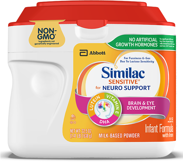 Similac Sensitive Stage 1 Non-gmo Formula For Lactose - Baby Formula Clipart (600x600), Png Download
