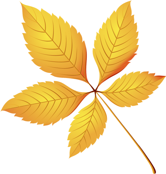 Желтый Лист, Осенняя Листва, Осень - Autumn Chestnut Leaf Clipart - Png Download (567x600), Png Download