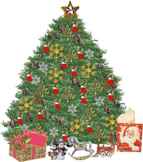 #christmas #tree #toys #gifts #freetoedit - Christmas Tree Clipart (550x550), Png Download