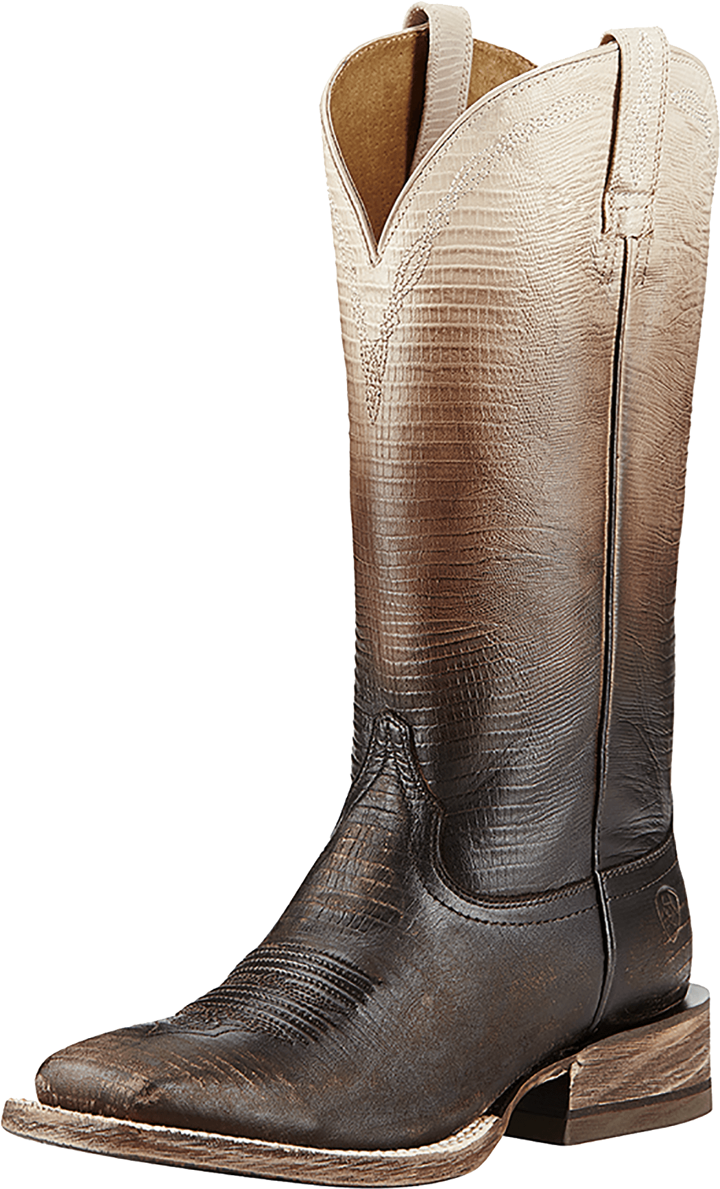 Ariat Men's Heritage Western R Toe Distressed Brown - Ariat Ombre Boots Clipart (1050x1733), Png Download