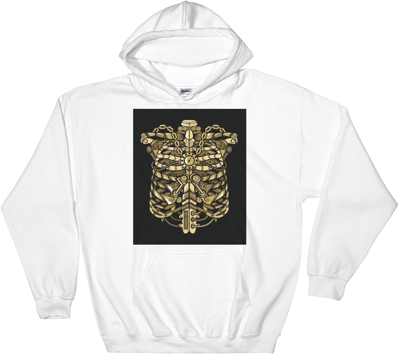 Steampunk Ribcage - Hooded Sweatshirt - Sweatshirt Clipart (1000x1000), Png Download