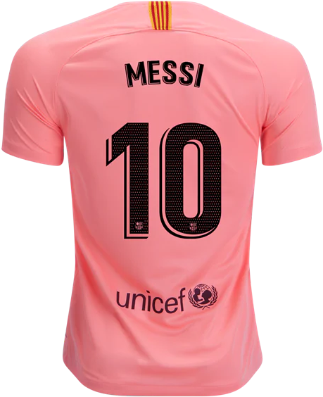 Barcelona 18/19 Third Ucl Jersey Messi - Barcelona Away Kit 2018 19 Clipart (600x600), Png Download
