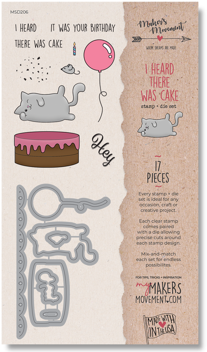 I Heard There Was Cake Stamp & Die Set Packaging - Illustration Clipart (700x700), Png Download