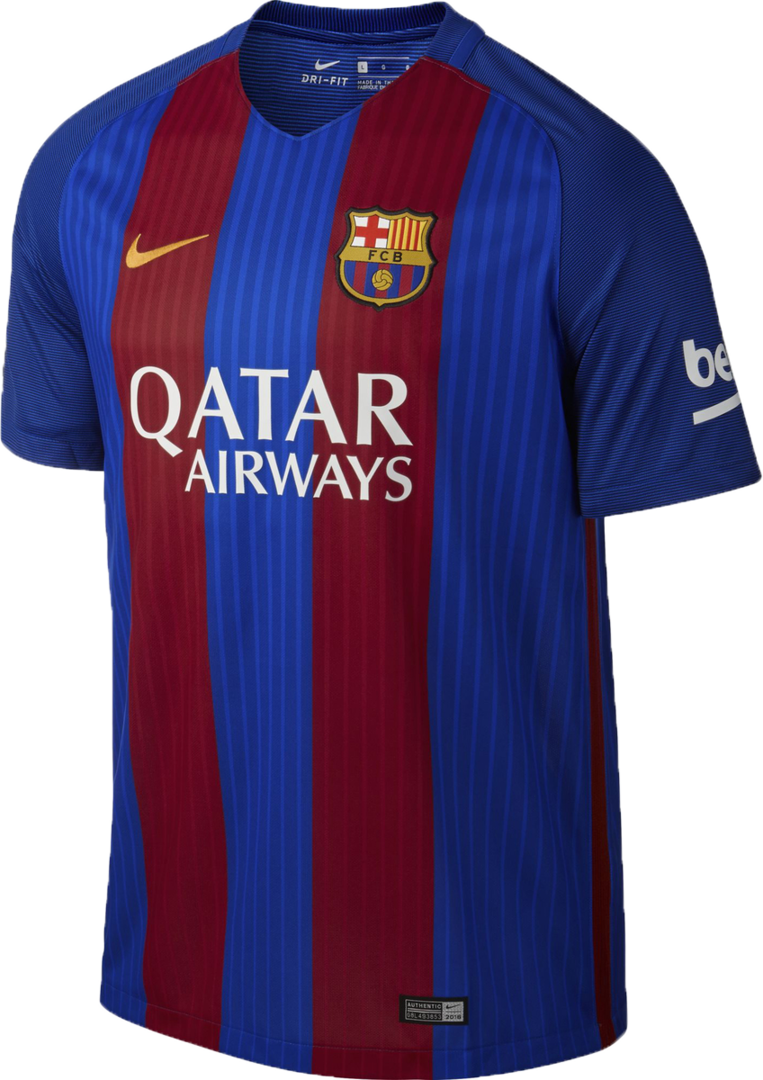 Fc Barcelona Home Shirt 16/17, Adults - Fc Barcelona Clipart (763x1080), Png Download