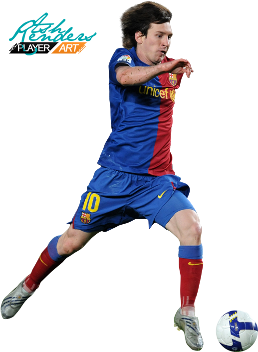 Photo Meesi-barca - Kick Up A Soccer Ball Clipart (530x750), Png Download