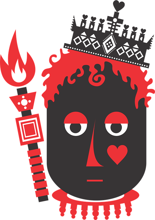 King Hearts Suit Crown Letters Deck Game - Rei De Copas Png Clipart (510x720), Png Download