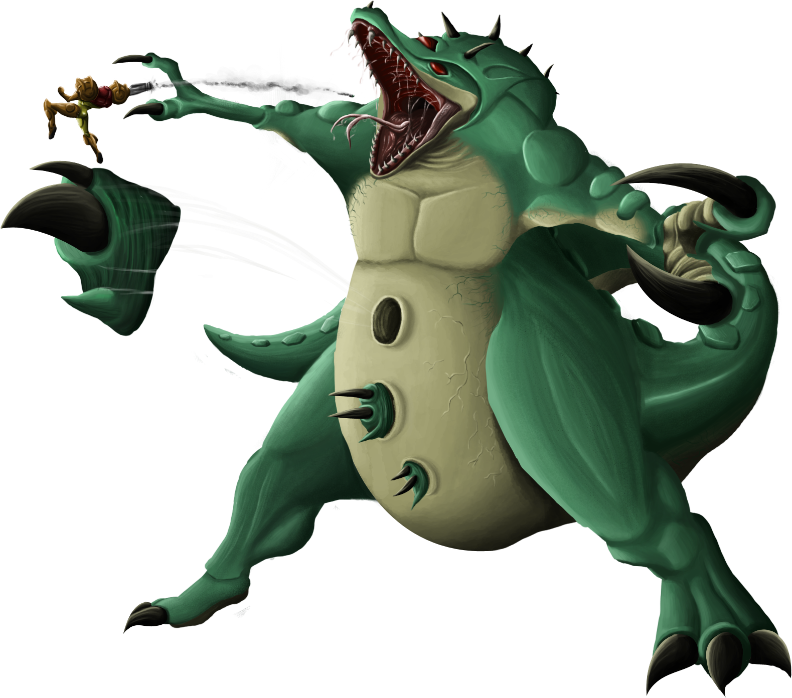 The Game Art Hq Community Pays Tribute To Super Metroid - Boss Super Metroid Png Clipart (1609x1416), Png Download