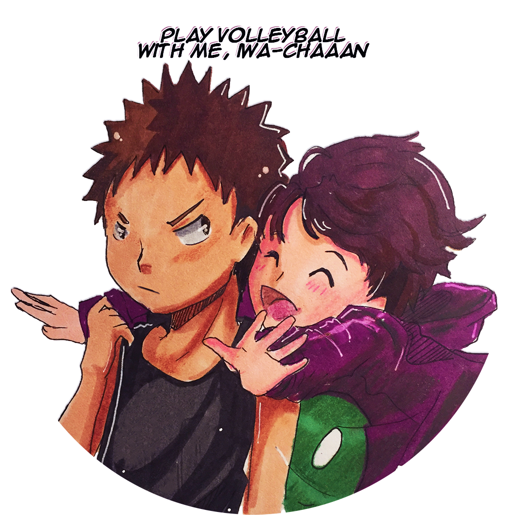 Iwaoi Oiiwa Iwaizumi Hajime Oikawa Toru Haikyuu They're - Cartoon Clipart (1000x1059), Png Download