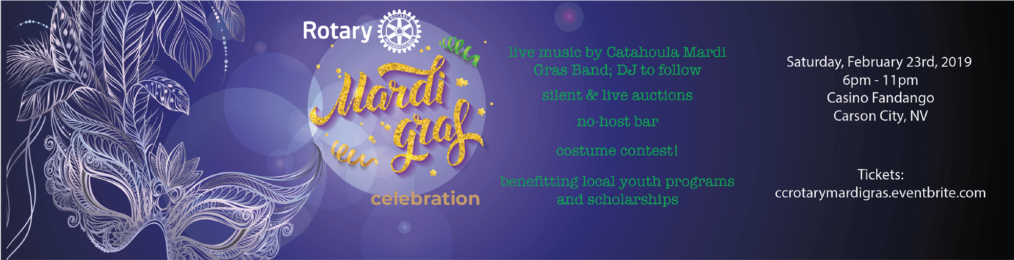 Mardi Gras 2018 Takes Place February 23, 2019 At The - Graphic Design Clipart (1979x509), Png Download