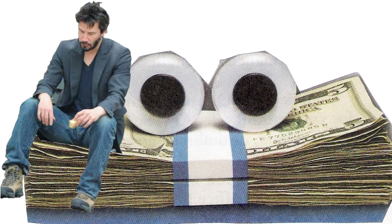 Keanu Reeves Lonely Bench Street Print Poster , Png - Geico Money Clipart (793x453), Png Download