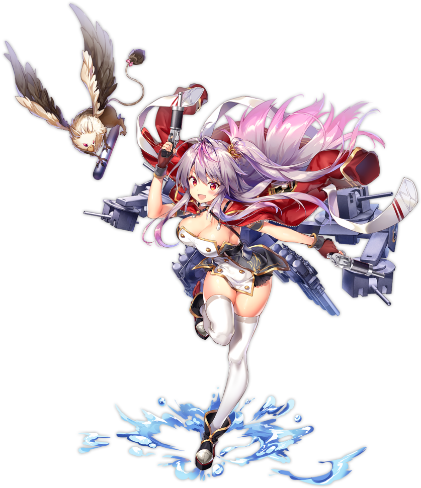 1girl Arm Up Azur Lane Bird Blush Breasts Brown Gloves - Azur Lane Grenville Clipart (850x989), Png Download