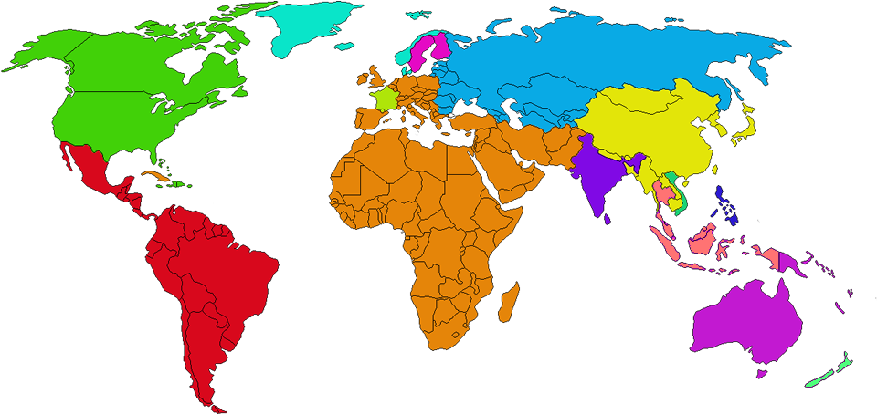 Choose Your Location - World Map In One Color Clipart (1069x469), Png Download