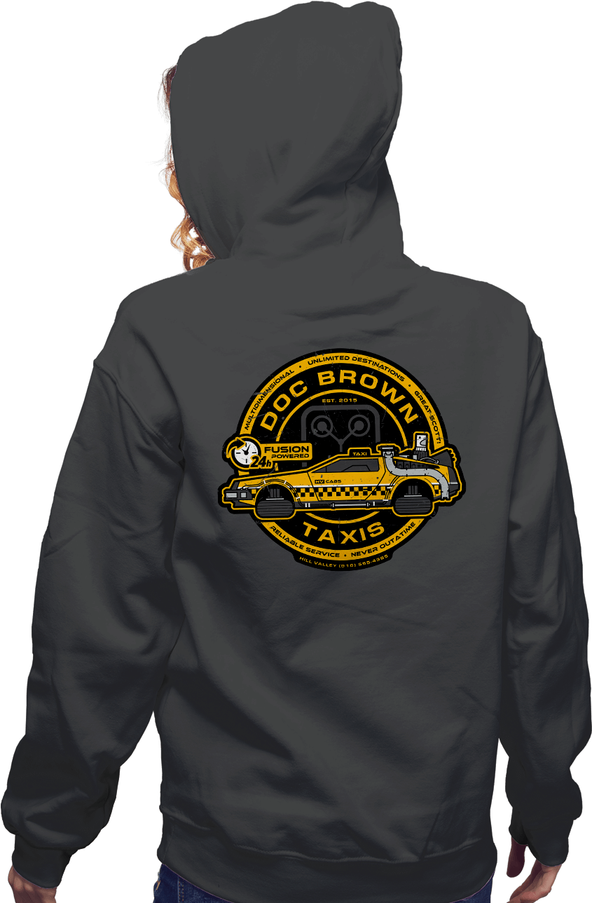 Doc Brown Taxis - Hoodie Clipart (930x1294), Png Download