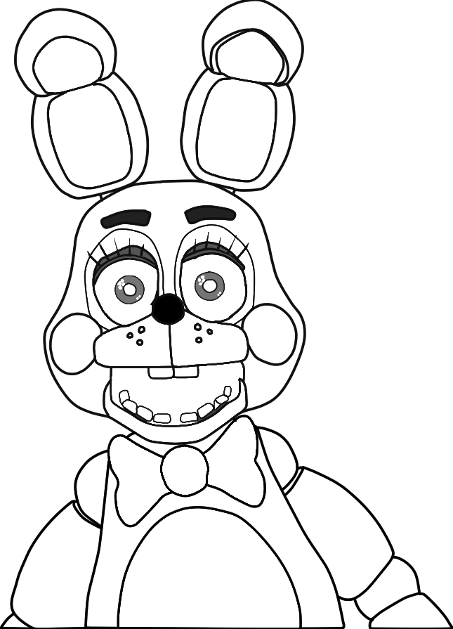 Fnaf Toy Bonnie Coloring Pages Clipart (645x895), Png Download